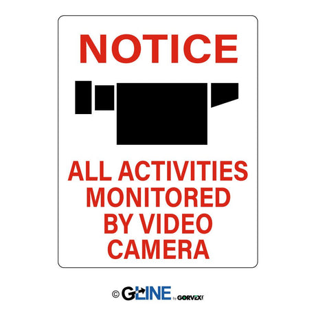 Notice Camera Picto All Activities Monitored by Video Camera Sign - Gorvex.com