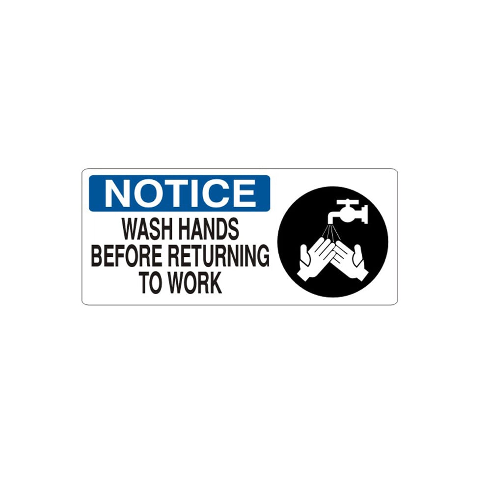Wash Hands Before Returning to Work Hand Picto - Notice Sign