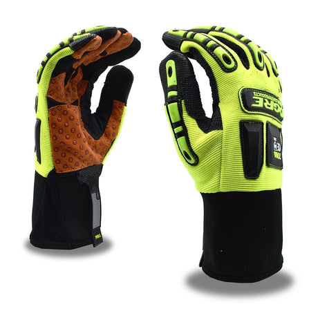 OGRE™ Hi Vis Spandex/Synthetic Leather Gloves with Dots, 1 pair - Gorvex.com