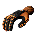OGRE-FLEX™ Hi Vis Polyester Gloves with Sandy Nitrile Coating, 1 pair