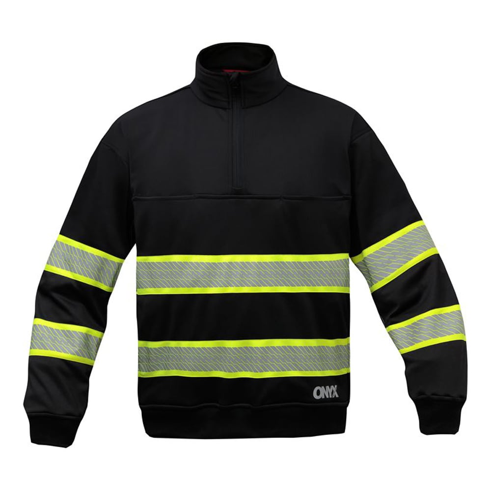 Onyx Polyester Fleece Quarter - Zip Sweatshirt with Chest Radio Pocket - Gorvex.com