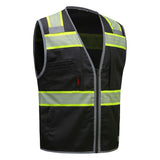 Onyx Solid Front Mesh Back Safety Vest with Segmented Tape - Gorvex.com