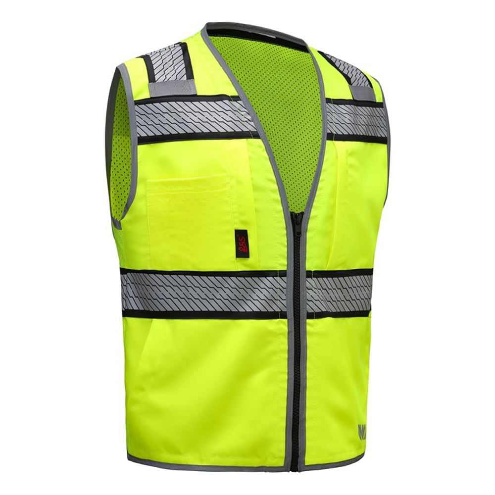 Onyx Solid Front Mesh Back Safety Vest with Segmented Tape - Gorvex.com