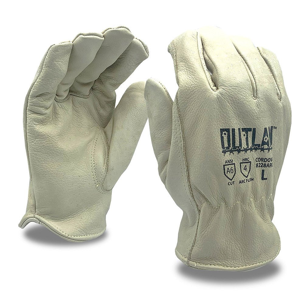 Outlaw Arc™ Cowhide Drivers Glove + Aramid/Synthetic Fiber Knit Shell, 1 dozen (12 pairs) - Gorvex.com