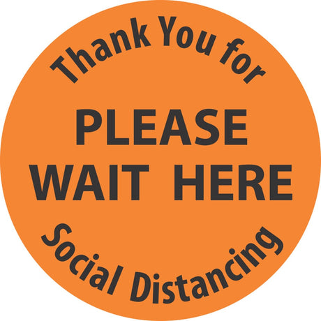 Please Wait Here PeopleFlow Social Distancing Spacer Decal