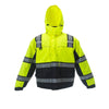 Reptyle™ Hi Vis Quilt-Lined Parka Black Front Panel + Detachable Hood