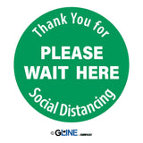 Please Wait Here PeopleFlow Social Distancing Spacer Decal - Gorvex.com