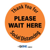 Please Wait Here PeopleFlow Social Distancing Spacer Decal - Gorvex.com