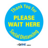 Please Wait Here PeopleFlow Social Distancing Spacer Decal - Gorvex.com