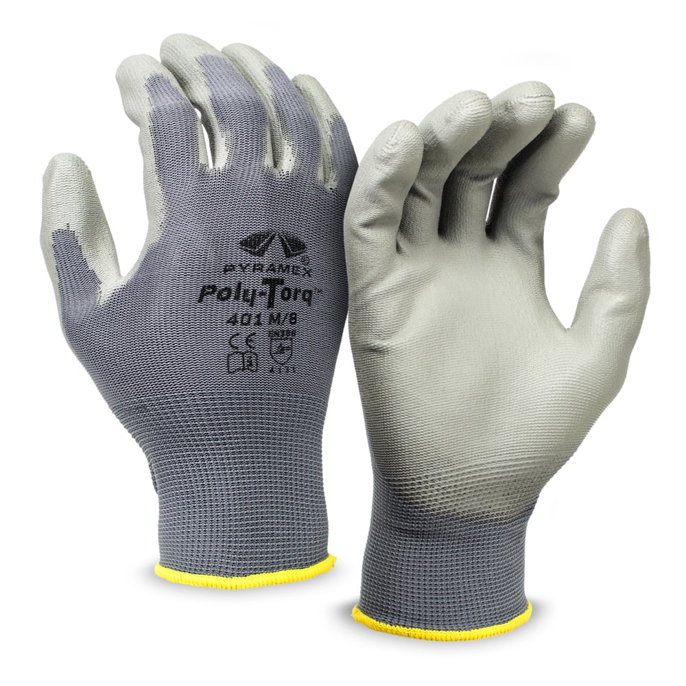 Pyramex Nylon-Lined, Poly-Torq Series Gloves, GL401 Series, 1 pair