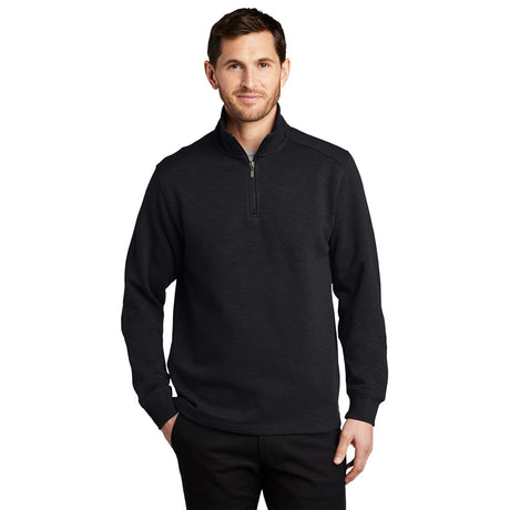 Port Authority F295 Slub Fleece 1/4 Zip Pullover with Rib Knit Cuffs - Gorvex.com