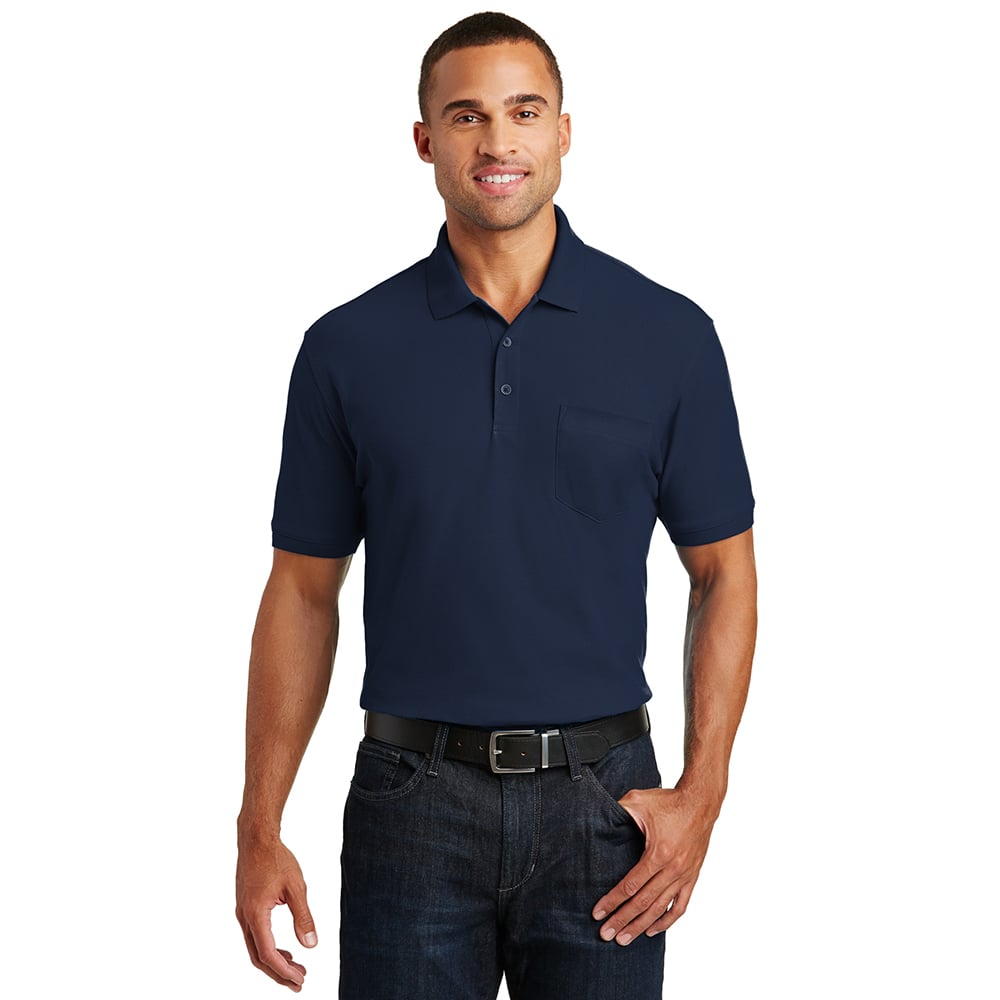 Port Authority K100P Core Classic Pique Polo Shirt with Pocket - Gorvex.com