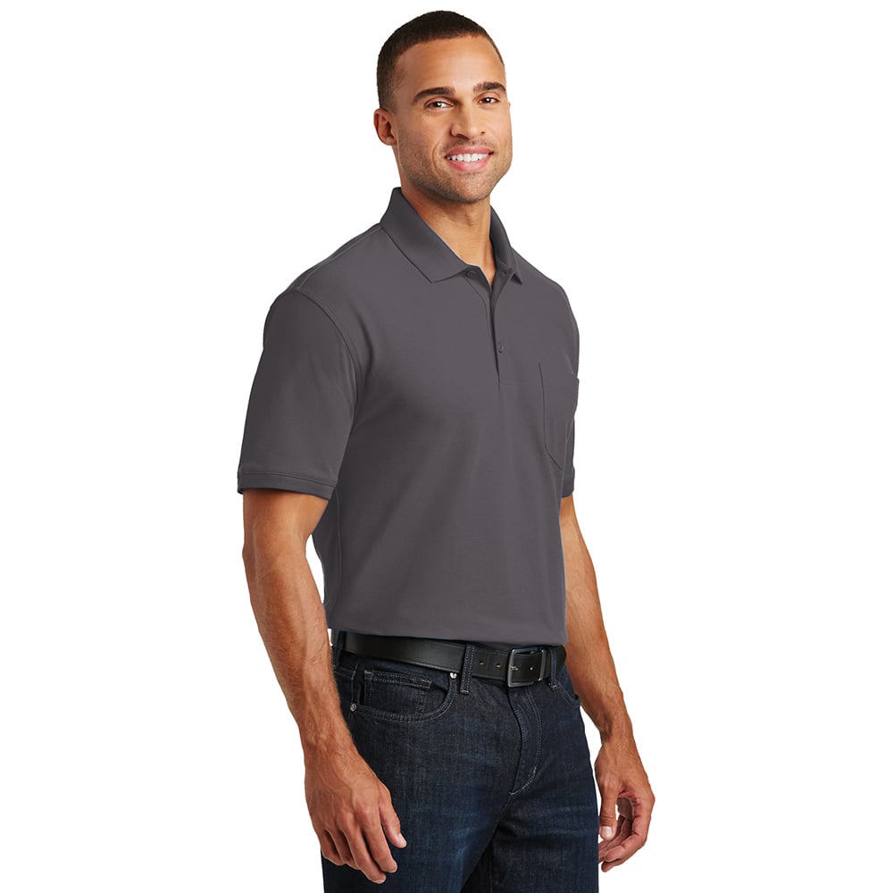 Port Authority K100P Core Classic Pique Polo Shirt with Pocket - Gorvex.com