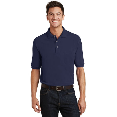 Port Authority K420P Heavyweight Cotton Pique Polo Shirt with Pocket - Gorvex.com