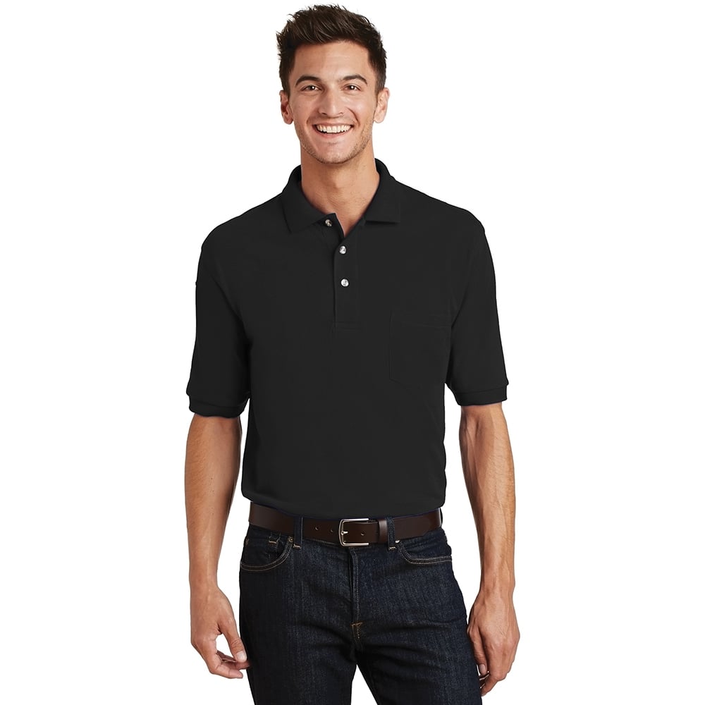 Port Authority K420P Heavyweight Cotton Pique Polo Shirt with Pocket - Gorvex.com