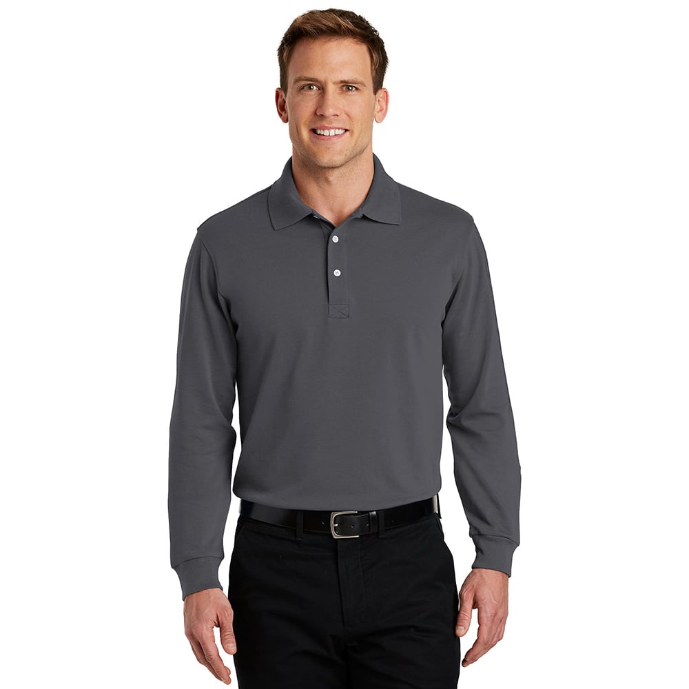 Port Authority K455LS Rapid Dry Polycotton Long Sleeve Polo - Gorvex.com