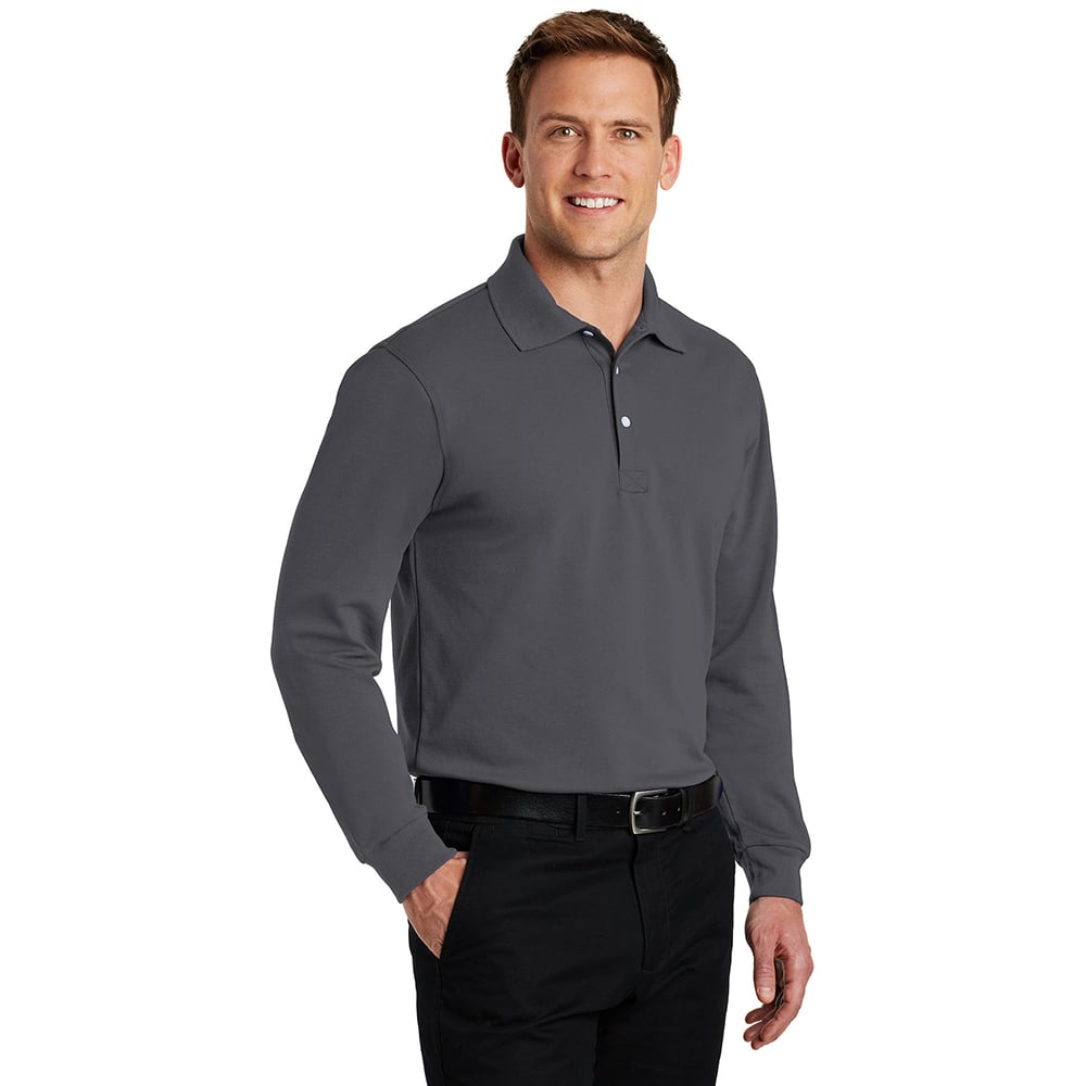 Port Authority K455LS Rapid Dry Polycotton Long Sleeve Polo - Gorvex.com