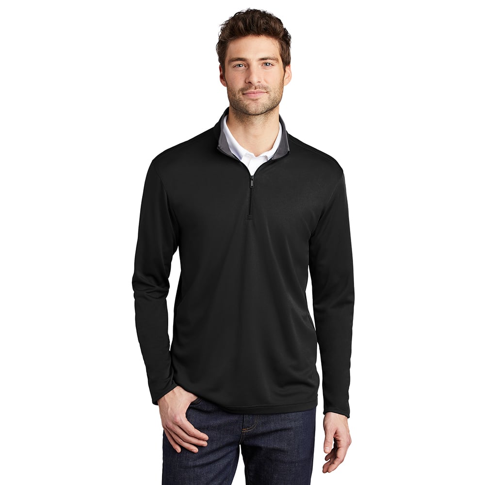 Port Authority K584 Silk Touch Two - Tone Performance 1/4 Zip Sweatshirt - Gorvex.com