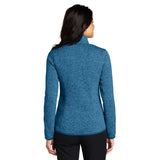 Port Authority L232 Women's Heathered Sweater Fleece Full Zip Jacket - Gorvex.com