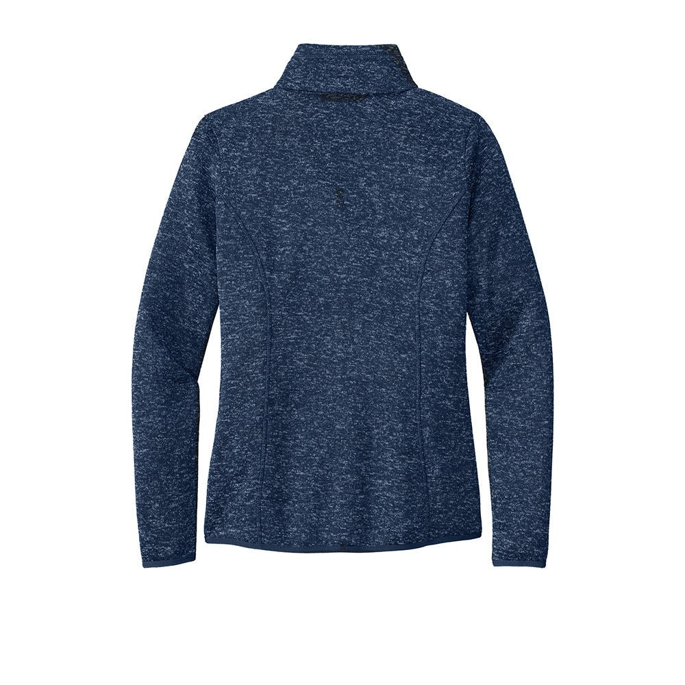Port Authority L232 Women's Heathered Sweater Fleece Full Zip Jacket - Gorvex.com