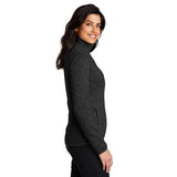 Port Authority L232 Women's Heathered Sweater Fleece Full Zip Jacket - Gorvex.com