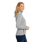 Port Authority L232 Women's Heathered Sweater Fleece Full Zip Jacket - Gorvex.com