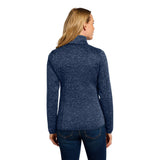 Port Authority L232 Women's Heathered Sweater Fleece Full Zip Jacket - Gorvex.com