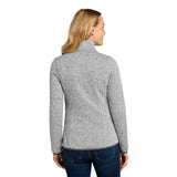 Port Authority L232 Women's Heathered Sweater Fleece Full Zip Jacket - Gorvex.com