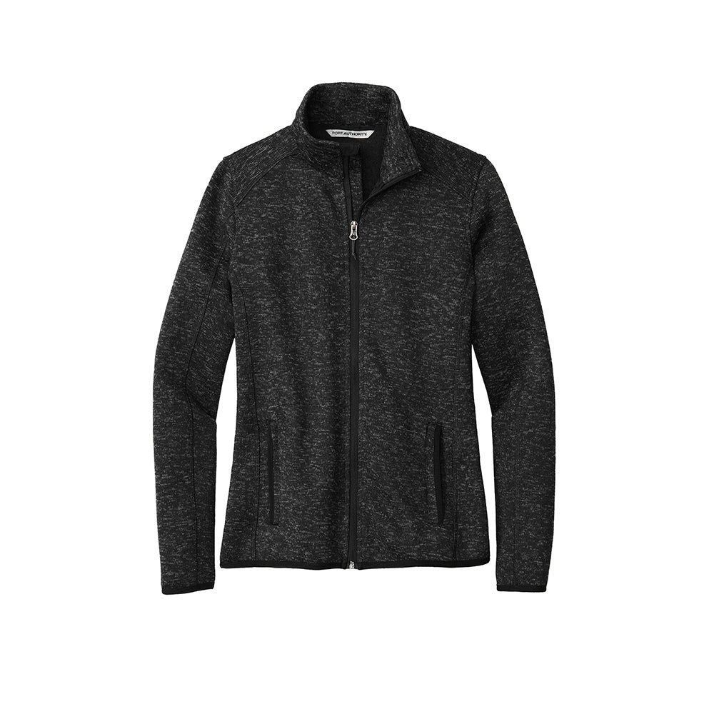 Port Authority L232 Women's Heathered Sweater Fleece Full Zip Jacket - Gorvex.com