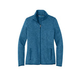Port Authority L232 Women's Heathered Sweater Fleece Full Zip Jacket - Gorvex.com