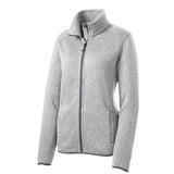 Port Authority L232 Women's Heathered Sweater Fleece Full Zip Jacket - Gorvex.com