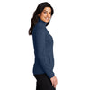 Port Authority L232 Women's Heathered Sweater Fleece Full Zip Jacket - Gorvex.com