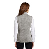 Port Authority L236 Women's Heathered Sweater Fleece Full Zip Vest - Gorvex.com