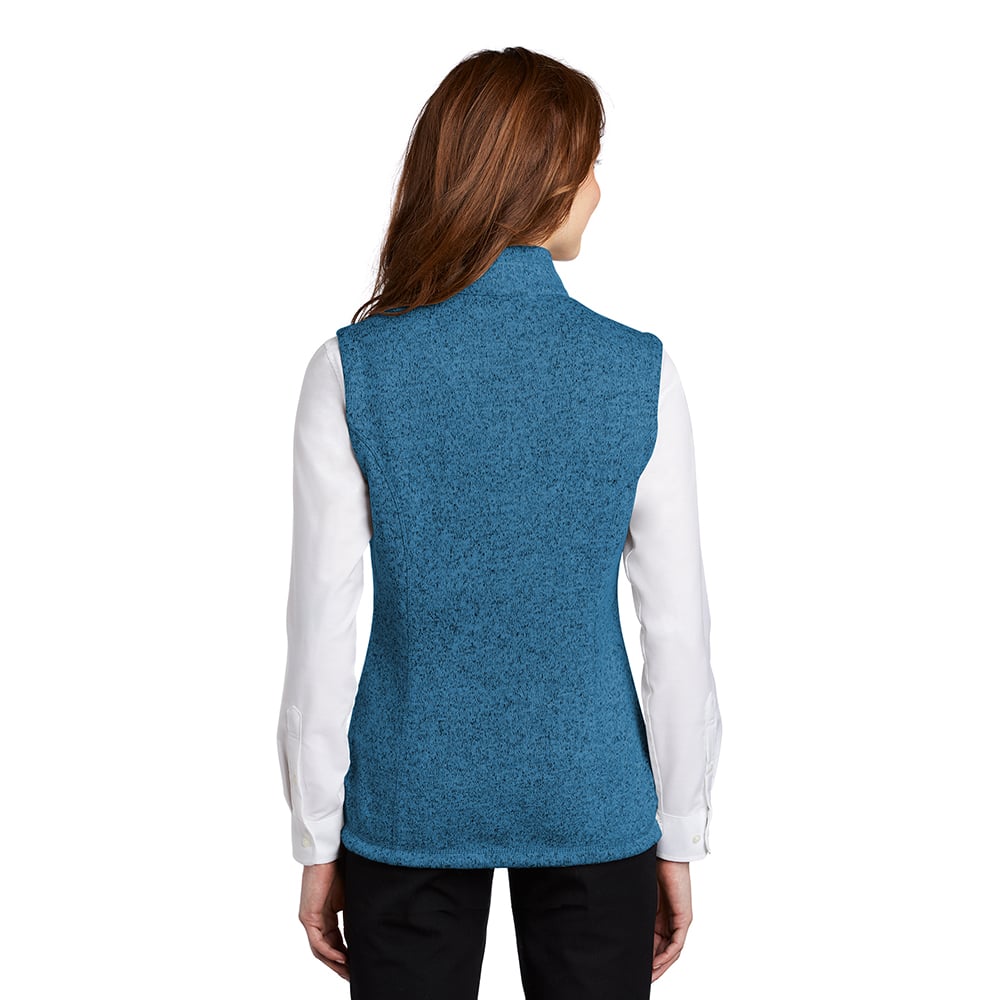 Port Authority L236 Women's Heathered Sweater Fleece Full Zip Vest - Gorvex.com