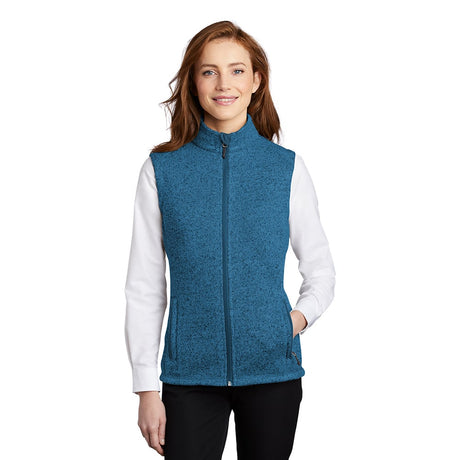 Port Authority L236 Women's Heathered Sweater Fleece Full Zip Vest - Gorvex.com