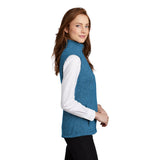 Port Authority L236 Women's Heathered Sweater Fleece Full Zip Vest - Gorvex.com