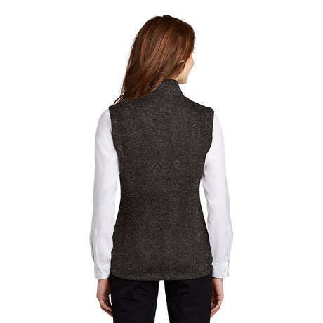 Port Authority L236 Women's Heathered Sweater Fleece Full Zip Vest - Gorvex.com