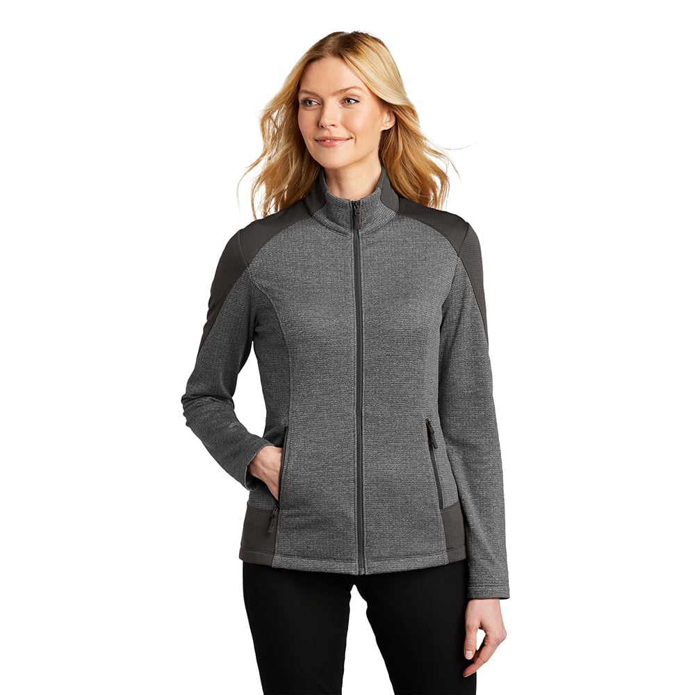 Port Authority L239 Women's Midweight Grid Fleece Jacket with Pockets - Gorvex.com