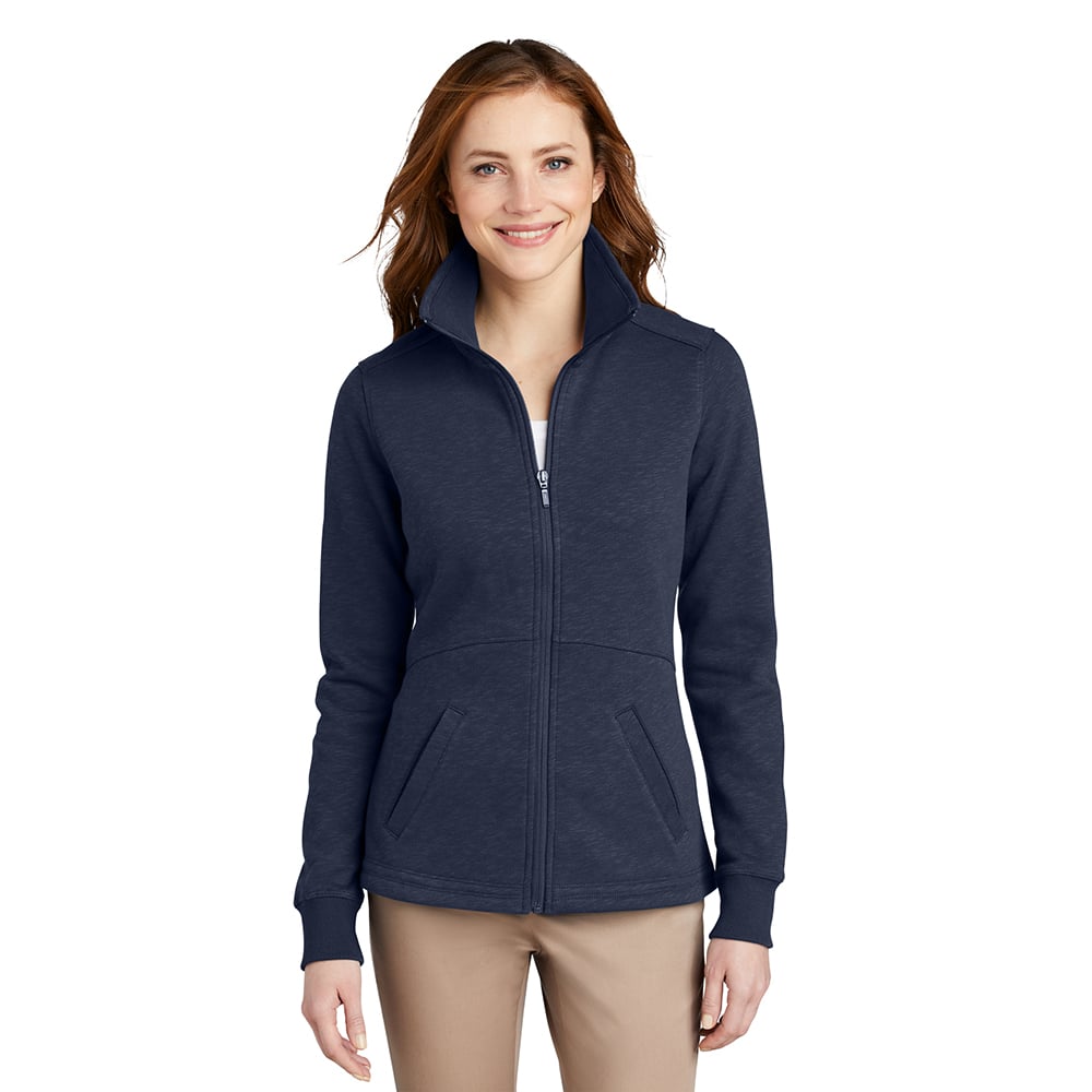 Port Authority L293 Women's Heavyweight Slub Fleece Full Zip Jacket - Gorvex.com