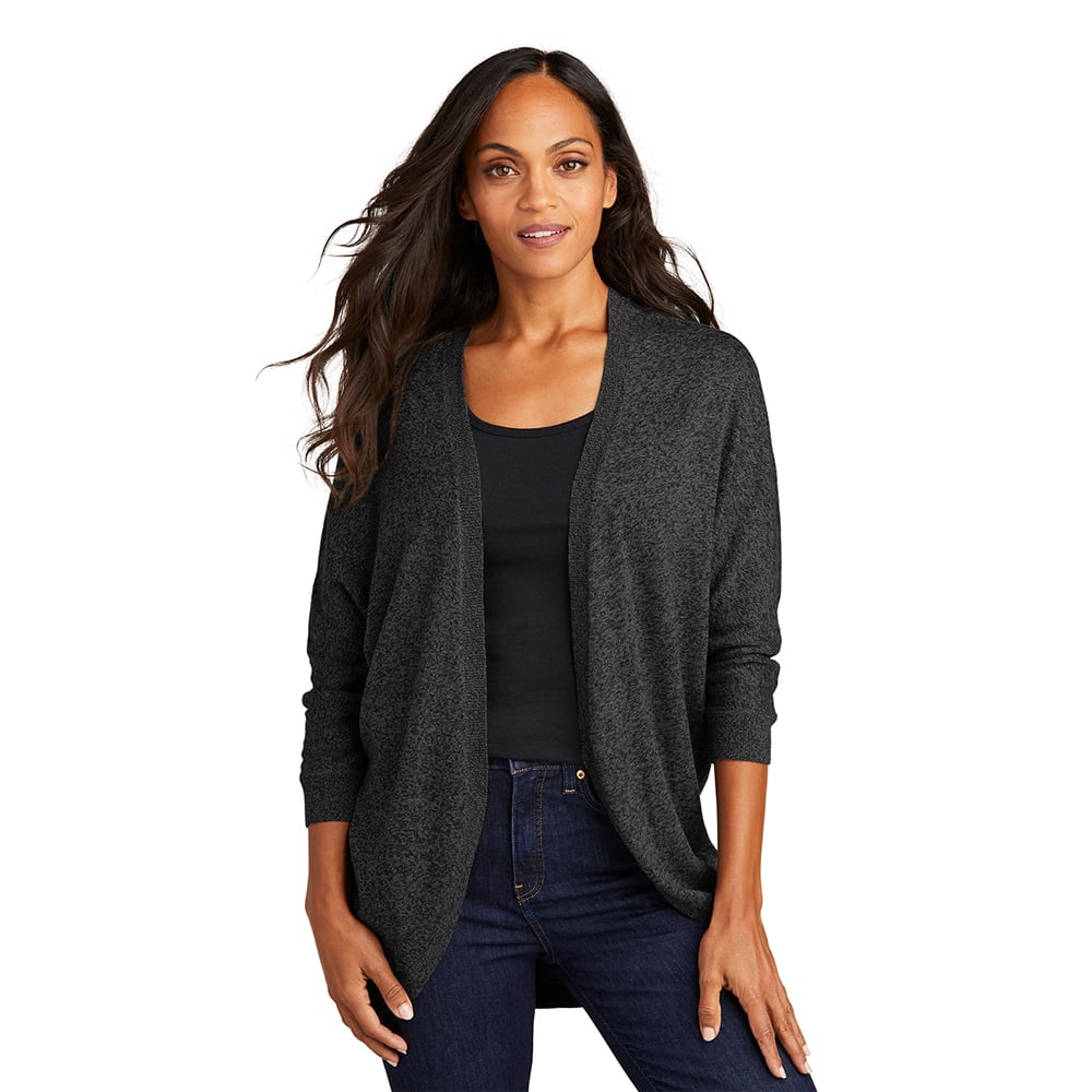 Port Authority LSW416 Women's Marled Cocoon Open Front Sweater - Gorvex.com