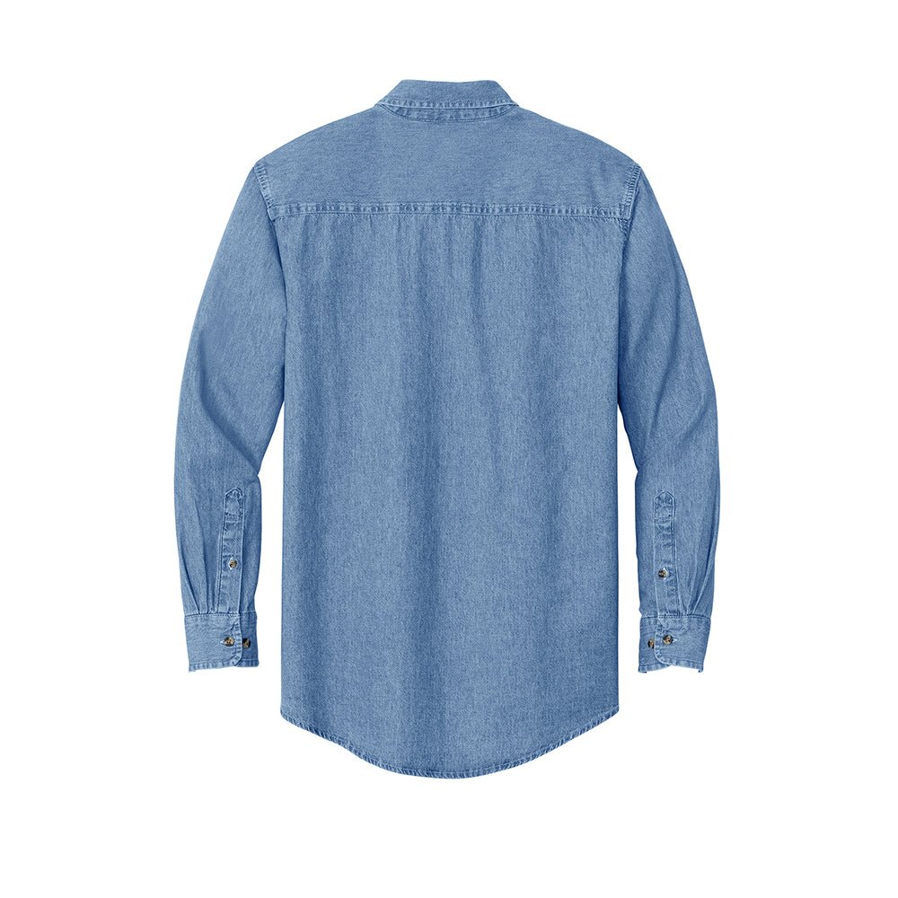 Port & Co™ SP10 Long Sleeve Value Denim Shirt with Chest Pocket - Gorvex.com