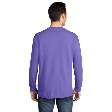 Port & Company PC099LSP Beach Wash® Ring Spun Long Sleeve Pocket Tee - Gorvex.com