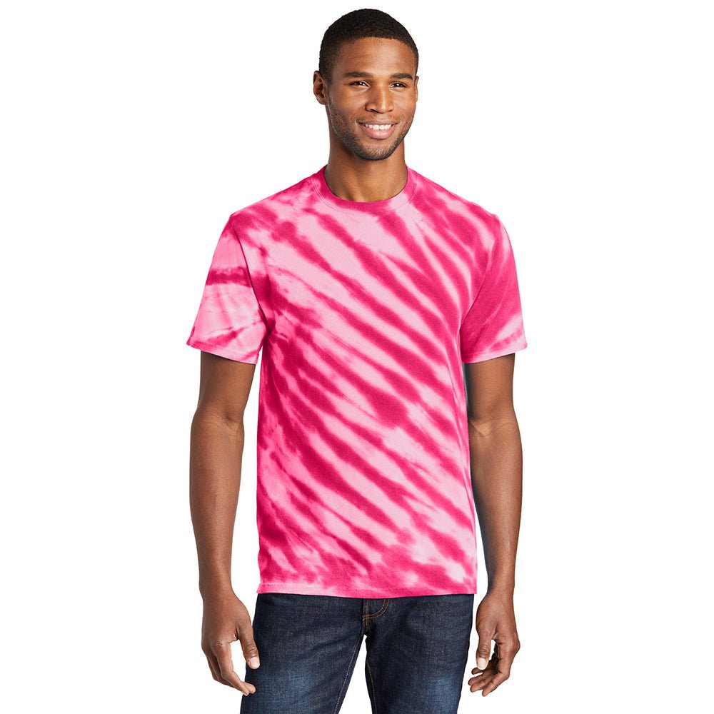 Port & Company PC148 100% Cotton Tiger Stripe Tie - Dye T-Shirt - Gorvex.com