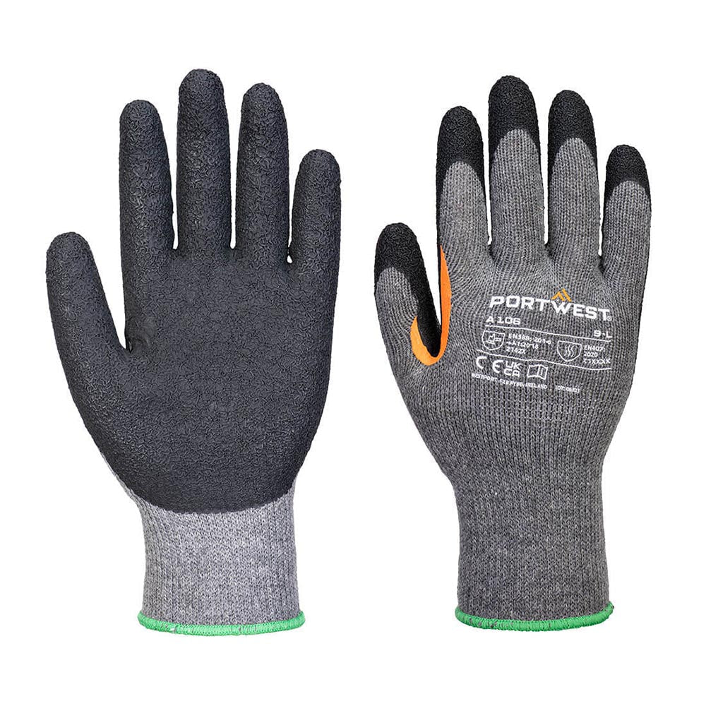 Portwest A106 Crinkle Latex Palm Coated Gloves with Thumb Crotch, 1 pack (12 pairs) - Gorvex.com