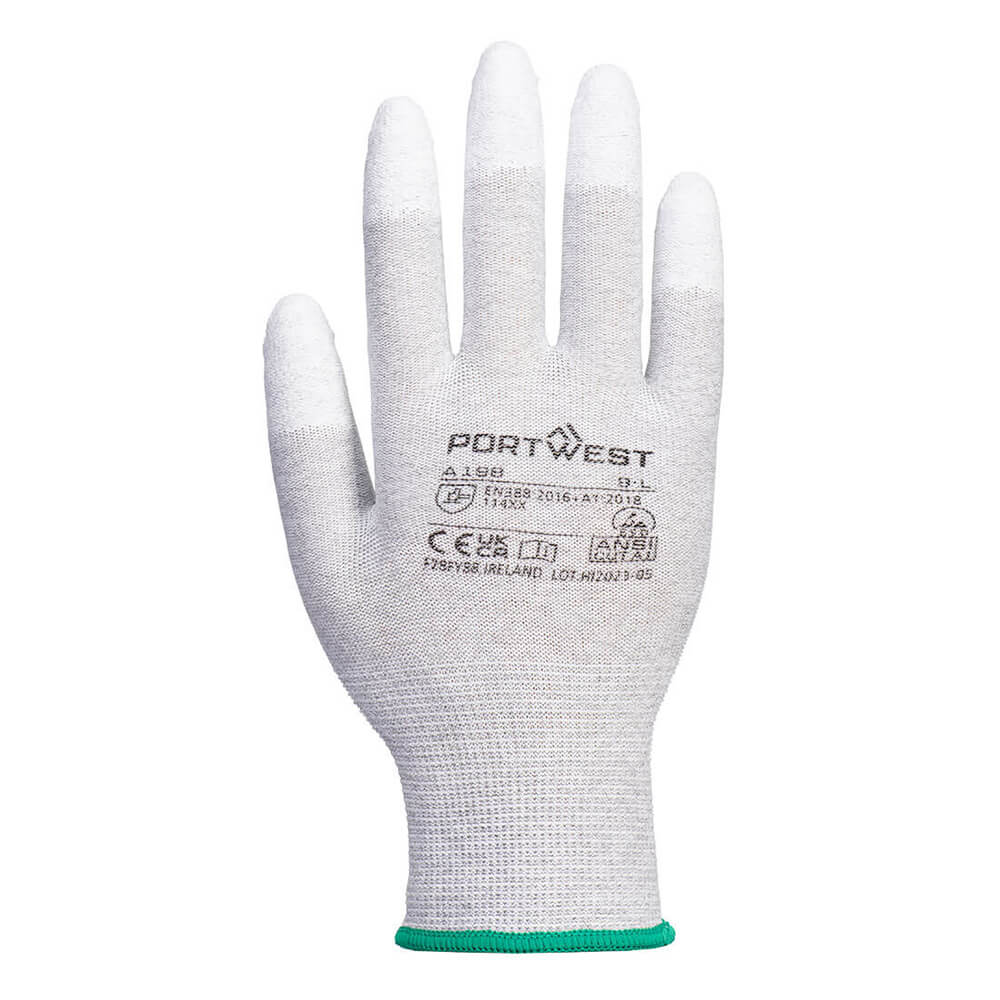 Portwest A198 Series Precision - Handling, Antistatic PU Fingertip Gloves, 1 pair - Gorvex.com