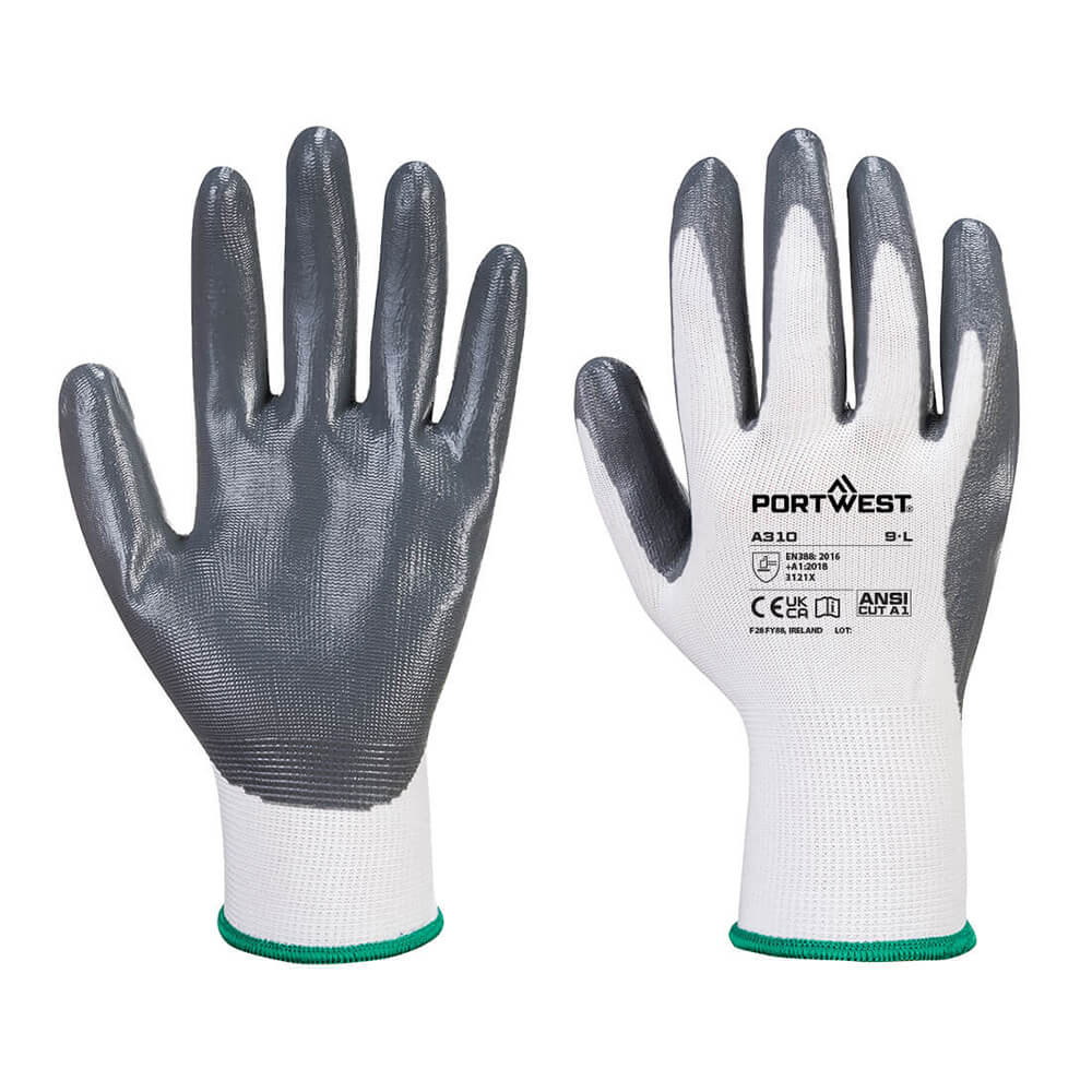 Portwest A310 Series Nitrile Palm Dipped, Flexo Grip Gloves, 1 pair - Gorvex.com