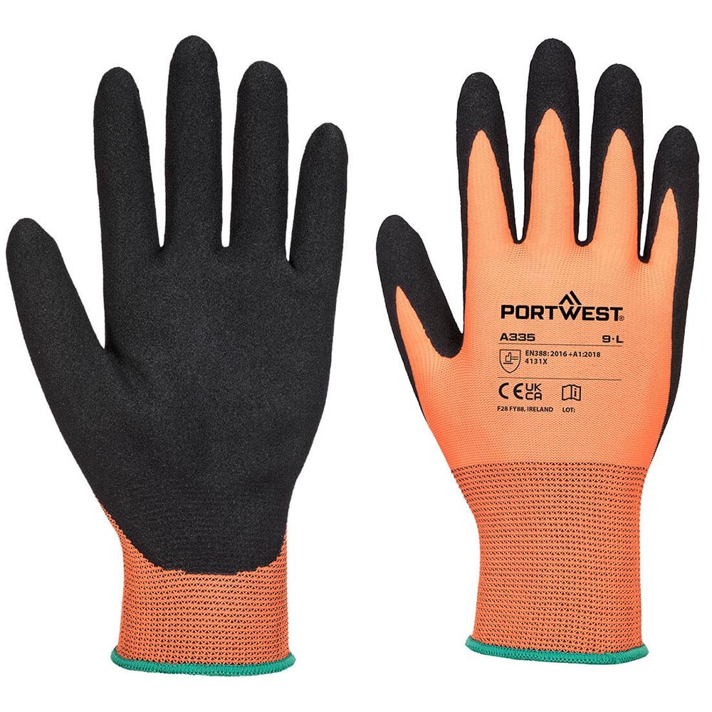 Portwest A335 15 - mil High Dexterity Sandy Nitrile Palm Coated Gloves, 1 pair - Gorvex.com
