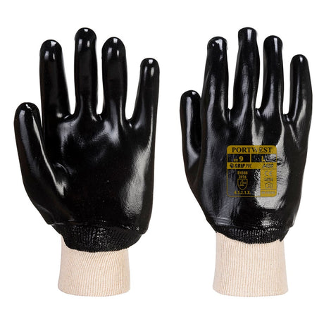 Portwest A400 Series Fully Dipped PVC Knitwrist Gloves, 1 pair - Gorvex.com