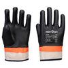 Portwest A402 Double Dipped PVC Sandy Palm Gauntlet Gloves, Flock Lined - Gorvex.com