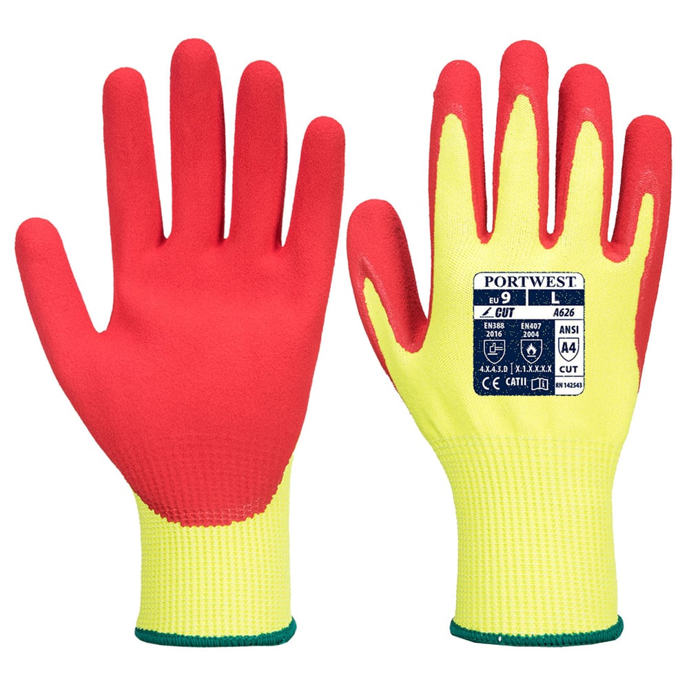 Portwest A626 Series Vis - Tex HR Cut Gloves, 1 pair - Gorvex.com